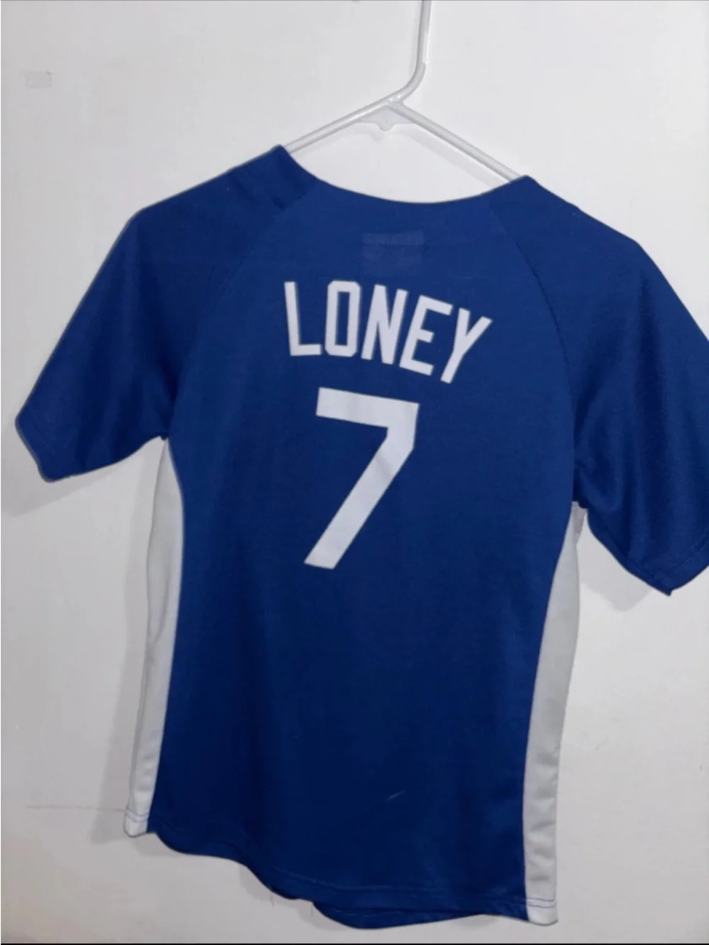 Nike Kids Royal Blue Dodgers Button-Front Jersey with Red 7